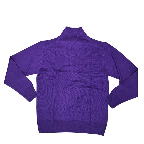 Bloomingdales Sutton Studio Purple Wool Turtleneck Sweater Made In Italy Women M - Picture 2 of 5